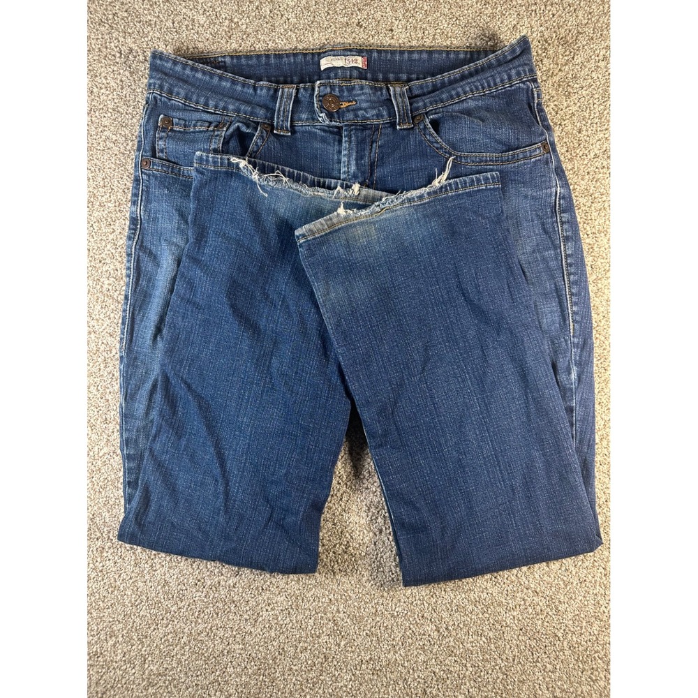 Levis 542 Flare Jeans Womens 16W Medium Wash Denim Stretch Blue Pants